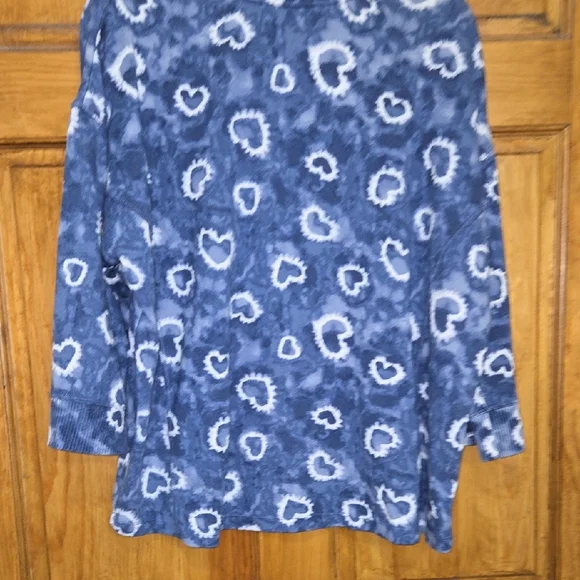 Cuddl Duds Navy and White Heart Pajama Set - Picture 3 of 6